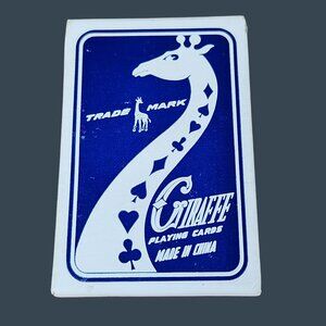 Vintage Giraffe Blue Playing Cards Deck With Box